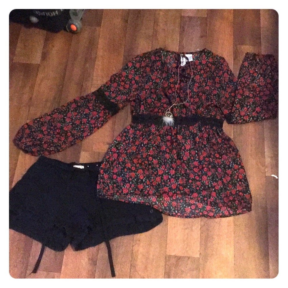 Rose Shirt (Necklace and Shorts Included!)